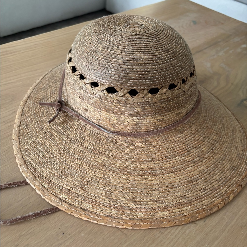 Tula Lattice Palm Straw Wide Brim Hat